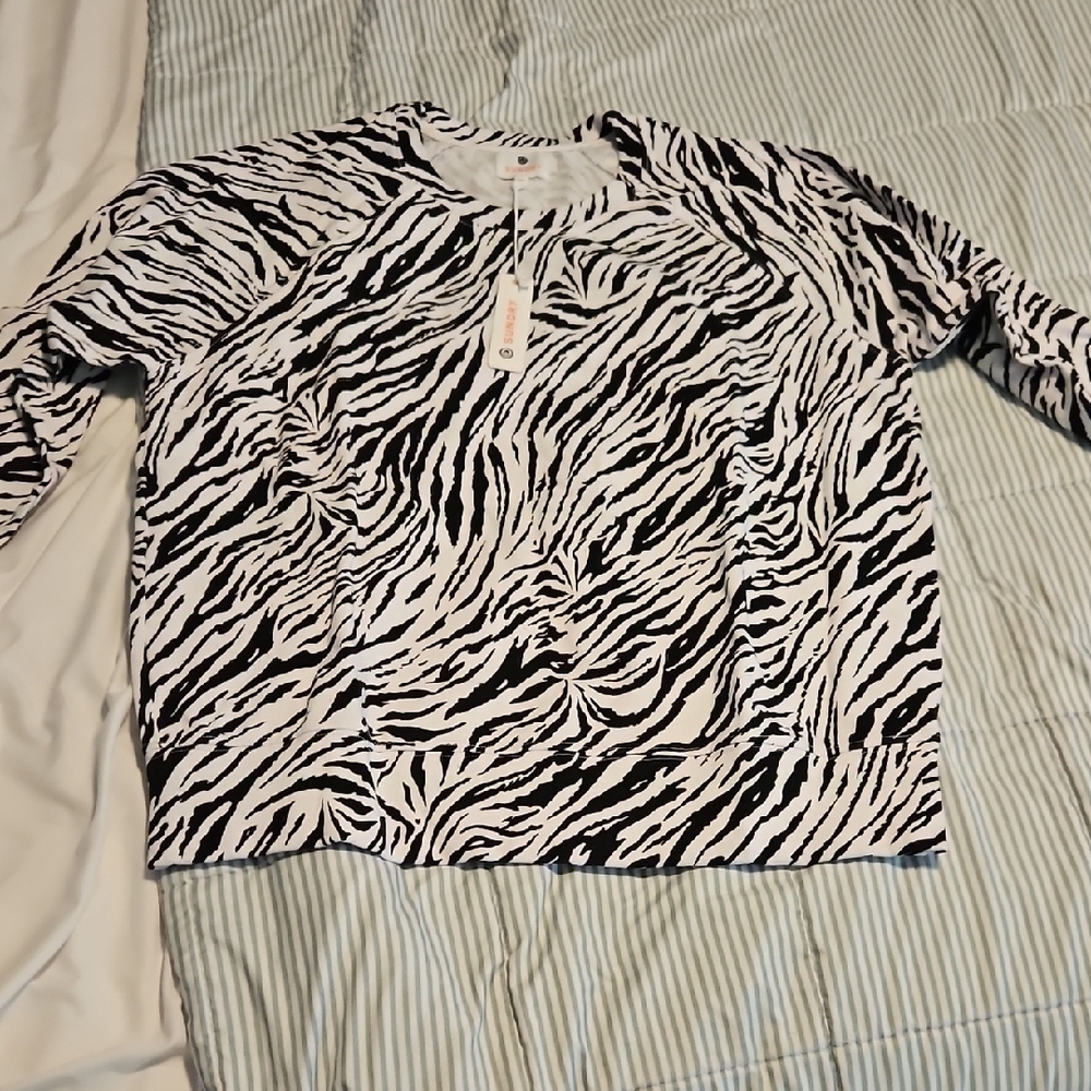 Zebra Print Long Sleeve Top